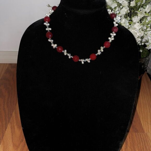 Genuine Pearl and Glass Bead Necklace - Picture 3 of 5
